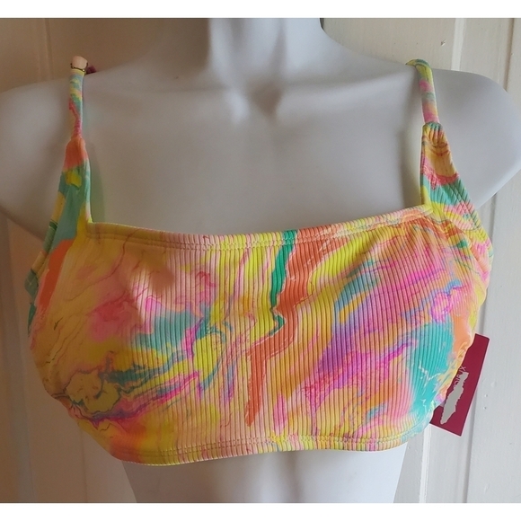 NEW Xhilaration Junior's Ribbed Square Neck Bralette Bikini Top - Picture 6 of 13